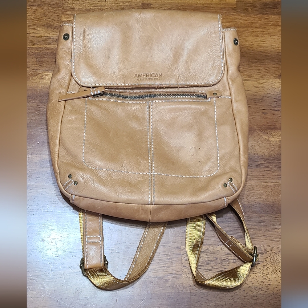 Brown Leather Backpack with Quilted Design and Adjustable Straps